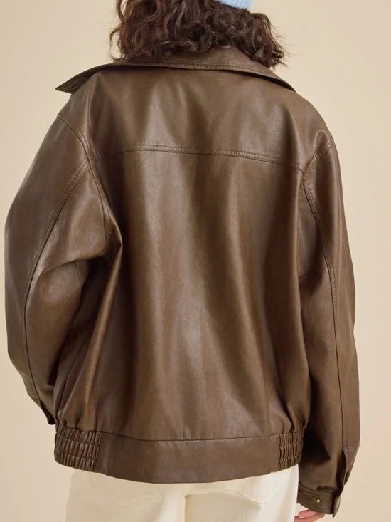 Altar’d State Reba Bomber leather jacket - Picture 2 of 5